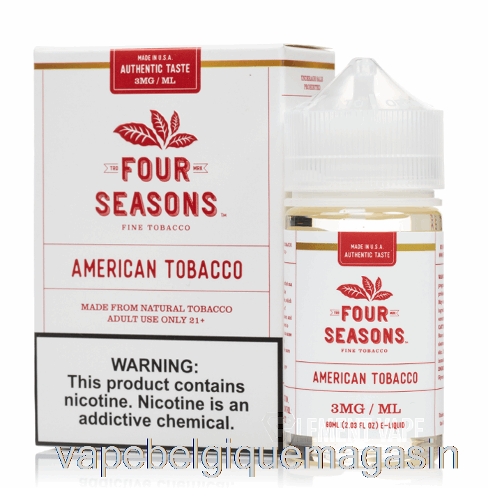 Vape Juice Tabac Américain - Quatre Saisons - 60ml 12mg